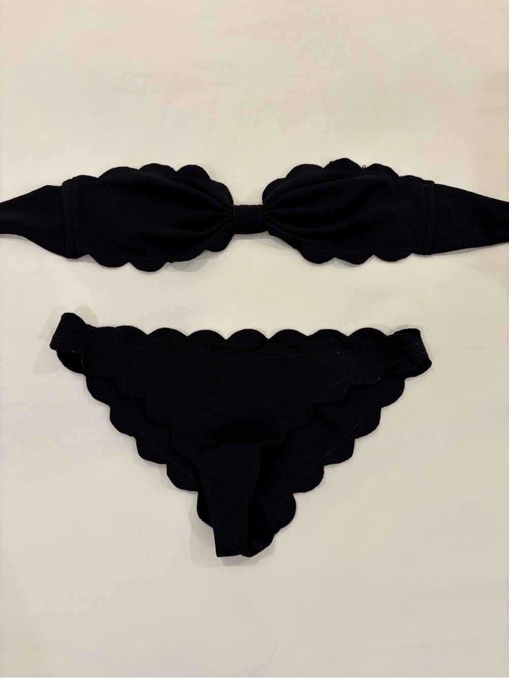 Marysia Swim Black Scalloped Bikini Set